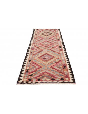 Vintage Decorative Kilim Runner - 3`2" x 9`10"