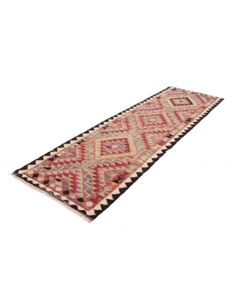 Vintage Decorative Kilim Runner - 3`2" x 9`10"