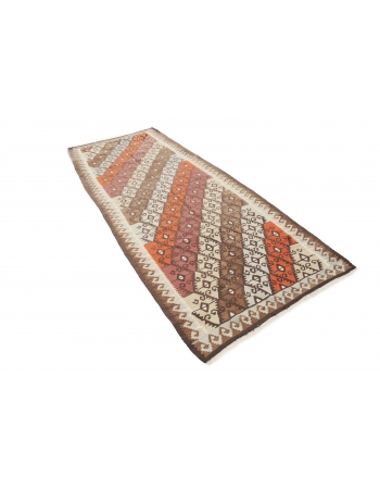 Decorative Vintage Kars Kilim Rug - 3`8" x 9`9"