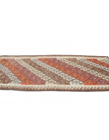 Decorative Vintage Kars Kilim Rug - 3`8" x 9`9"