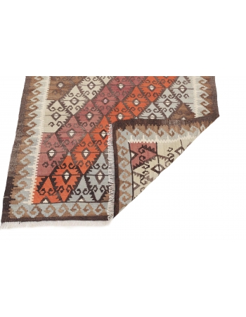 Decorative Vintage Kars Kilim Rug - 3`8" x 9`9"