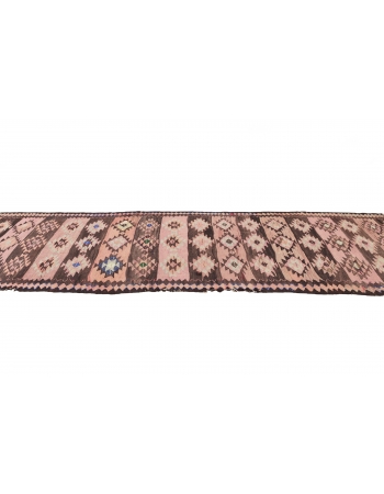 Decorative Vintage Herki Kilim Runner - 3`7" x 12`6"