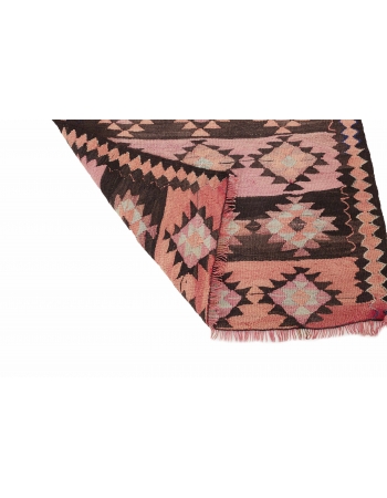 Decorative Vintage Herki Kilim Runner - 3`7" x 12`6"