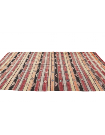 Striped Turkish Vintage Kilim Rug - 6`8" x 12`0"