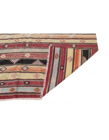 Striped Turkish Vintage Kilim Rug - 6`8" x 12`0"