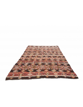 Embroidered Vintage Kilim Rug - 6`8" x 11`0"