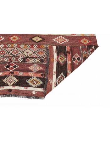 Embroidered Vintage Kilim Rug - 6`8" x 11`0"