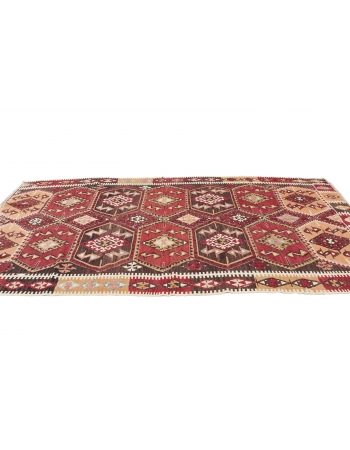 Vintage Turkish Kaisari Kilim Rug - 5`4" x 10`10"