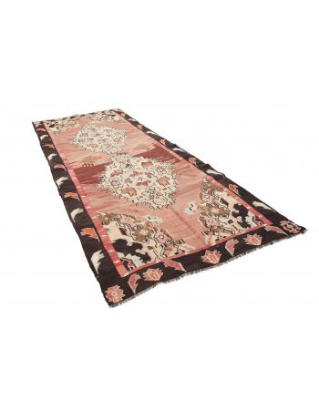 Decorative Vintage Kars Kilim Rug - 5`0" x 11`7"