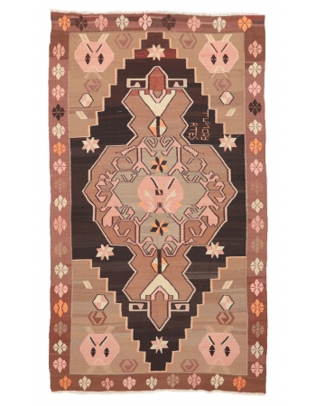 Unique Decorative Turkish Kilim Rug - 6`4" x 11`6"