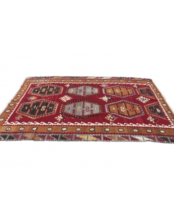 Vintage Turkish Sivas Kilim Rug - 5`3" x 8`7"