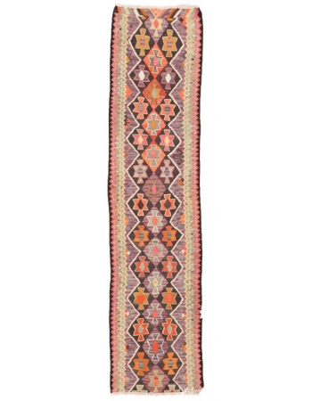 Vintage Decorative Kilim Runner - 2`11" x 10`11"