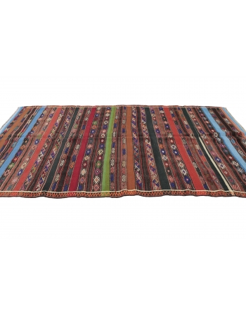 Embroidered Vintage Kilim Rug - 6`1" x 11`0"