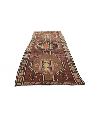 Decorative Vintage Kars Kilim Rug - 5`1" x 12`11"