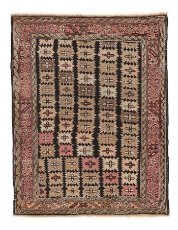 Antique Caucasian Wool Rug - 3`6" x 4`9"