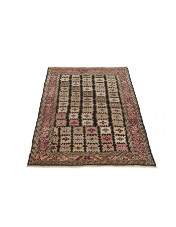 Antique Caucasian Wool Rug - 3`6" x 4`9"