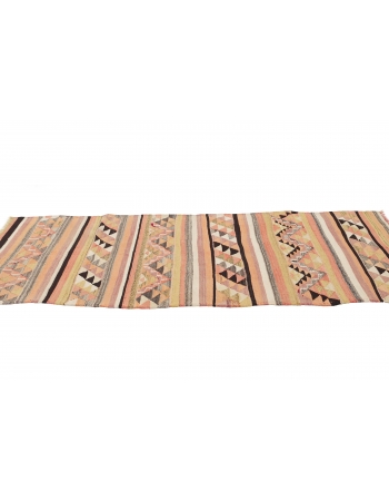 Pastel Vintage Turkish Kilim Runner - 3`2" x 9`10"