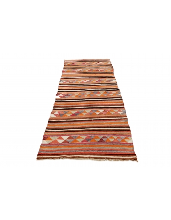 Vintage Decorative Kilim Runner - 3`0" x 10`6"