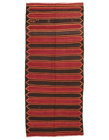 Striped Vintage Kars Kilim Rug - 5`1" x 11`8"