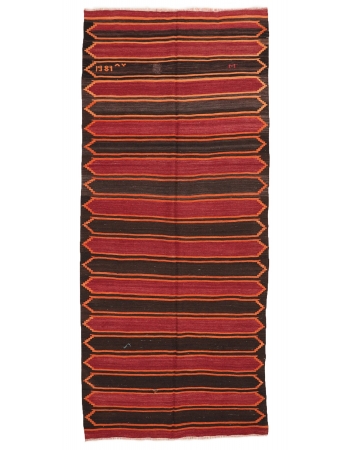 Striped Vintage Kars Kilim Rug - 5`1" x 11`8"