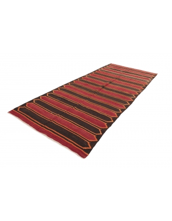 Striped Vintage Kars Kilim Rug - 5`1" x 11`8"