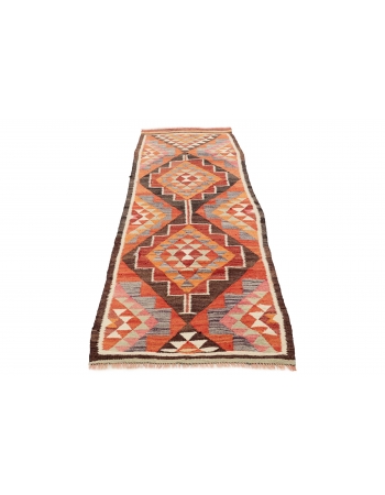 Vintage Handwoven Kilim Runner - 2`9" x 9`8"