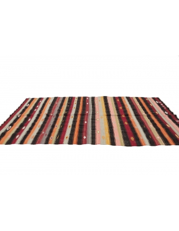 Striped Colorful Kilim Rug - 5`2" x 10`10"