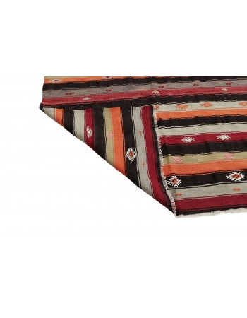 Striped Colorful Kilim Rug - 5`2" x 10`10"