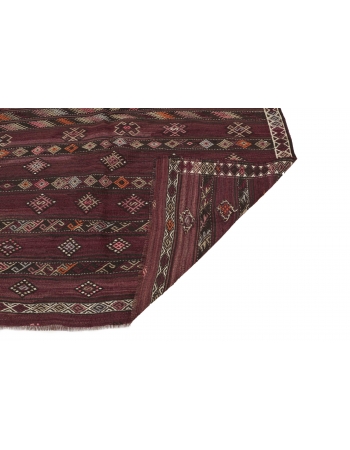 Embroidered Vintage Kilim Rug - 6`4" x 12`2"