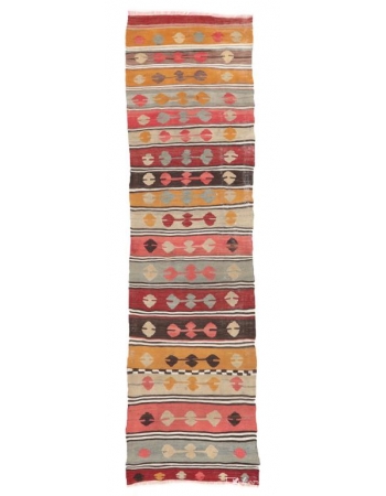 Colorful Vintage Kilim Runner - 2`9" x 9`7"