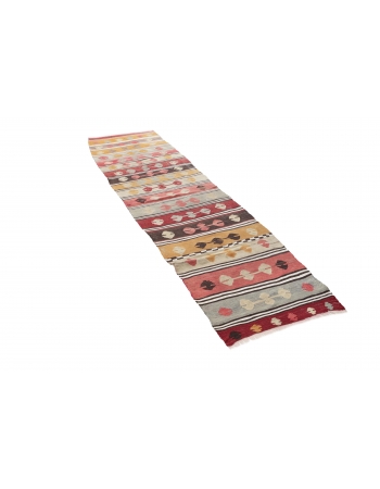 Colorful Vintage Kilim Runner - 2`9" x 9`7"