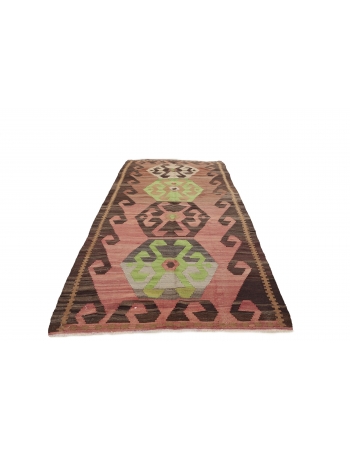 One of a Kind Vintage Kilim Rug - 5`3" x 11`4"