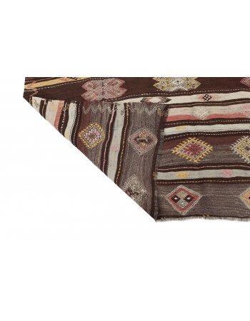 Vintage Turkish Kars Kilim Rug - 6`1" x 10`4"