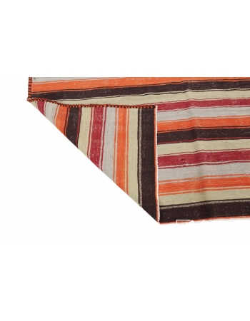 Striped Vintage Kilim Runner - 5`10" x 9`4"