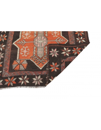 Vintage Handwoven Turkish Kilim Rug - 4`4" x 10`11"