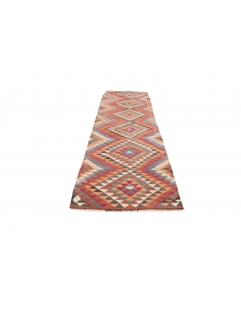 Colorful Vintage Kilim Runner - 3`1" x 9`9"