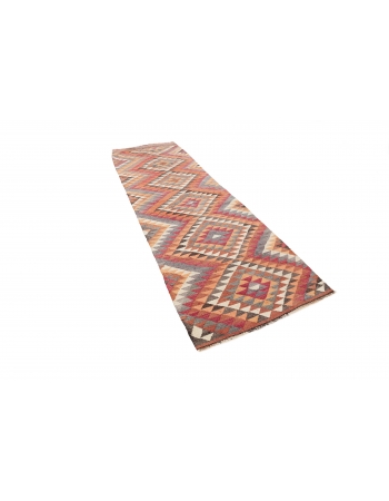 Colorful Vintage Kilim Runner - 3`1" x 9`9"