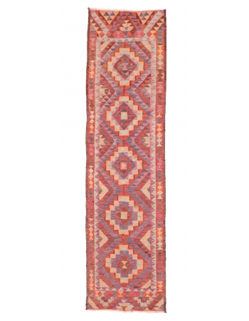 Vintage Herki Kilim Runner - 3`2" x 10`11"