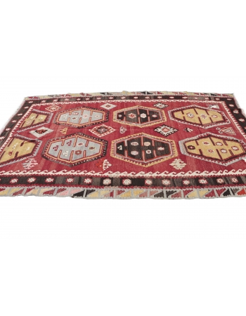 Vintage Turkish Sivas Kilim Rug - 5`5" x 9`3"