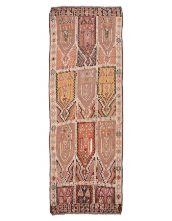 Vintage Decorative Kilim Rug - 5`4" x 12`11"