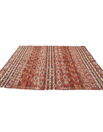 Embroidered Vintage Kilim Rug - 6`8" x 8`11"