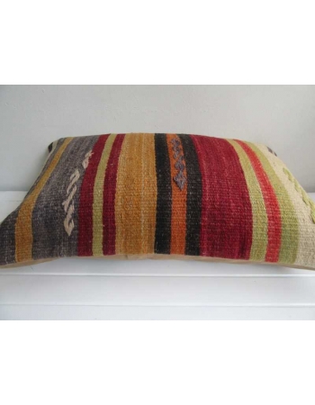 Vertical striped vintage kilim pillow cover