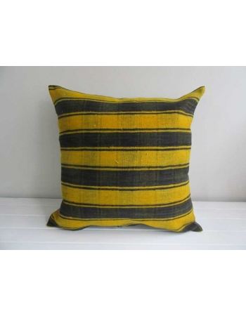 Yellow & Black striped Turkish kilim pillow