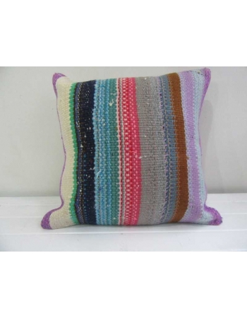 Handmade colorful striped kilim pillow cover