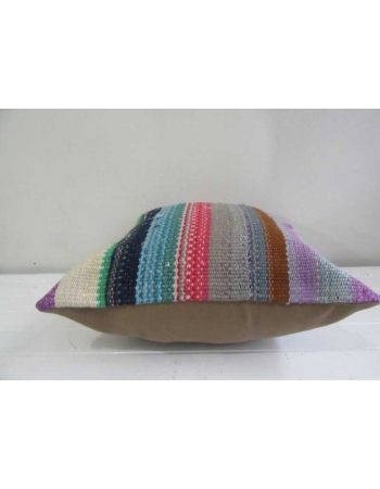 Handmade colorful striped kilim pillow cover