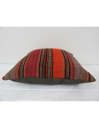 vintage colorful striped kilim pillow cover