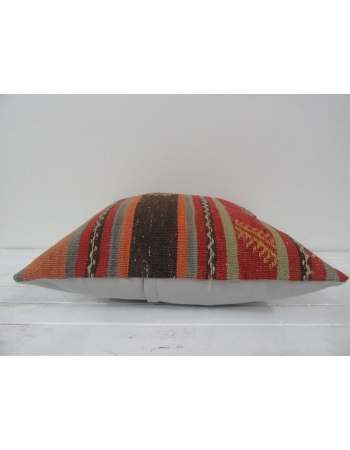 vintage colorful striped kilim pillow cover