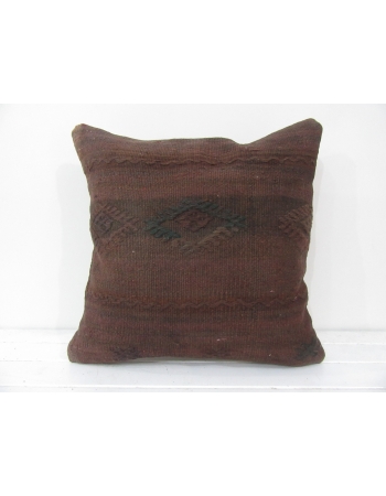 Turkish vintage kilim pillow cover brown