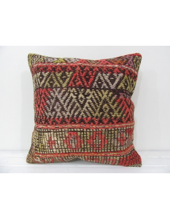 Turkish vintage kilim pillow cover embroidered