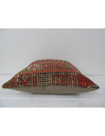Turkish vintage kilim pillow cover embroidered